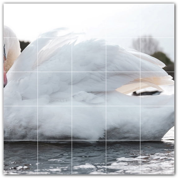 Picture-Tiles.com: Bird Ceramic Tile Wall Mural WAL500163-55XL. 60"W x 60"H using (25) 12" x 12" Ceramic Tiles-Satin Finish