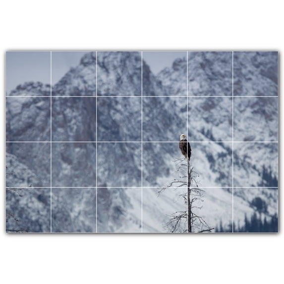 Picture-Tiles.com: Bird Ceramic Tile Wall Mural WAL500177-64L. 48"W x 32"H using (24) 8" x 8" Ceramic Tiles-Satin Finish