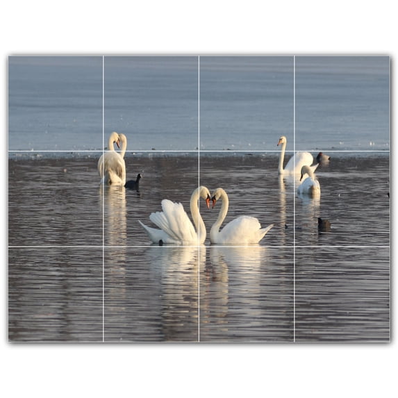 Picture-Tiles.com: Bird Ceramic Tile Wall Mural WAL500210-43XL. 48"W x 36"H using (12) 12" x 12" Ceramic Tiles-Satin Finish