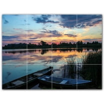 Picture-Tiles.com: Boat Ceramic Tile Wall Mural WAL500227-43L. 32"W x 24"H using (12) 8" x 8" Ceramic Tiles-Satin Finish