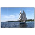 thumbnail image 1 of Picture-Tiles.com: Boat Ceramic Tile Wall Mural WAL500232-53S. 21.25"W x 12.75"H using (15) 4.25" x 4.25" Ceramic Tiles-Satin Finish, 1 of 3