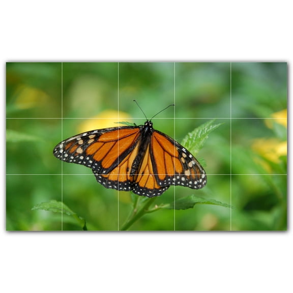 Picture-Tiles.com: Butterfly Ceramic Tile Wall Mural WAL500302-53S. 21.25"W x 12.75"H using (15) 4.25" x 4.25" Ceramic Tiles-Satin Finish