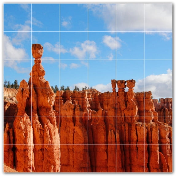Picture-Tiles.com: Canyon Ceramic Tile Wall Mural WAL500319-66S. 25.5"W x 25.5"H using (36) 4.25" x 4.25" Ceramic Tiles-Satin Finish