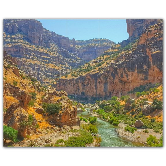 Picture-Tiles.com: Canyon Ceramic Tile Wall Mural WAL500336-54L. 40"W x 32"H using (20) 8" x 8" Ceramic Tiles-Satin Finish