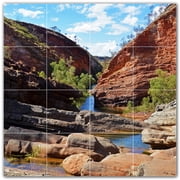 Picture-Tiles.com Canyon Ceramic Tile Wall Mural WAL500340-44S. 17"W x 17"H using 16 4.25" x 4.25" Ceramic Tiles-Satin Finish