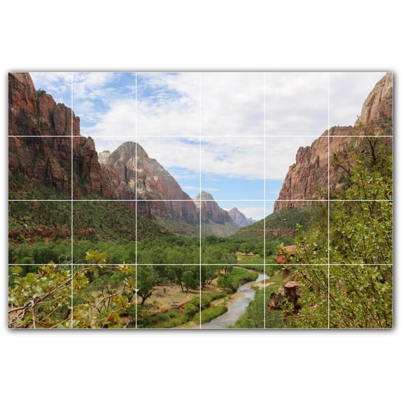 Picture-Tiles.com: Canyon Ceramic Tile Wall Mural WAL500342-64XL. 72"W x 48"H using (24) 12" x 12" Ceramic Tiles-Satin Finish