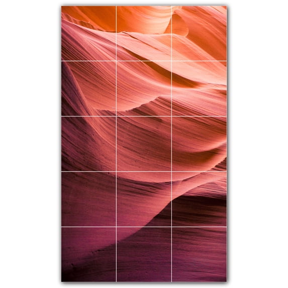Picture-Tiles.com: Canyon Ceramic Tile Wall Mural WAL500350-35L. 24"W x 40"H using (15) 8" x 8" Ceramic Tiles-Satin Finish