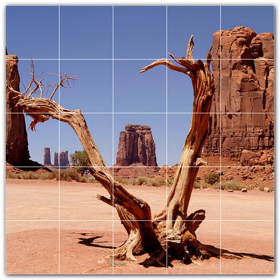 Picture-Tiles.com: Canyon Ceramic Tile Wall Mural WAL500357-55M. 30"W x 30"H using (25) 6" x 6" Ceramic Tiles-Satin Finish