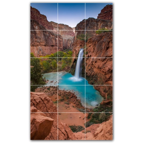 Picture-Tiles.com: Canyon Ceramic Tile Wall Mural WAL500363-35M. 18"W x 30"H using (15) 6" x 6" Ceramic Tiles-Satin Finish