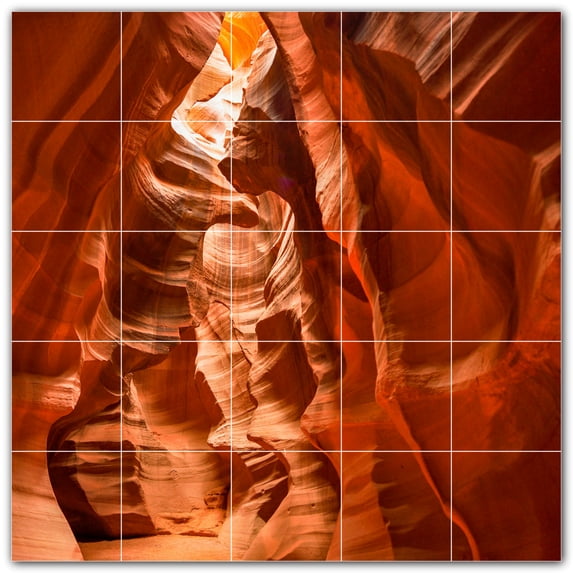 Picture-Tiles.com: Canyon Ceramic Tile Wall Mural WAL500367-55L. 40"W x 40"H using (25) 8" x 8" Ceramic Tiles-Satin Finish