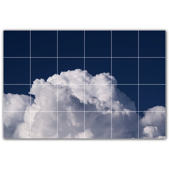 Picture-Tiles.com: Clouds Ceramic Tile Wall Mural WAL500370-64M. 36"W x 24"H using (24) 6" x 6" Ceramic Tiles-Satin Finish