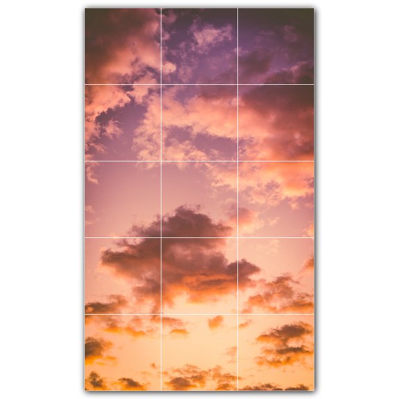 Picture-Tiles.com: Clouds Ceramic Tile Wall Mural WAL500371-35L. 24"W x 40"H using (15) 8" x 8" Ceramic Tiles-Satin Finish