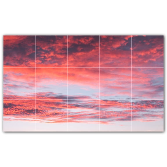 Picture-Tiles.com: Clouds Ceramic Tile Wall Mural WAL500372-53S. 21.25"W x 12.75"H using (15) 4.25" x 4.25" Ceramic Tiles-Satin Finish