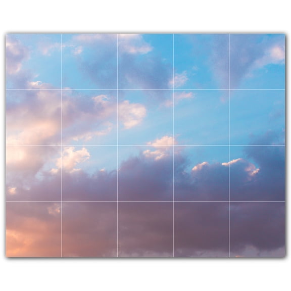 Picture-Tiles.com: Clouds Ceramic Tile Wall Mural WAL500373-54M. 30"W x 24"H using (20) 6" x 6" Ceramic Tiles-Satin Finish