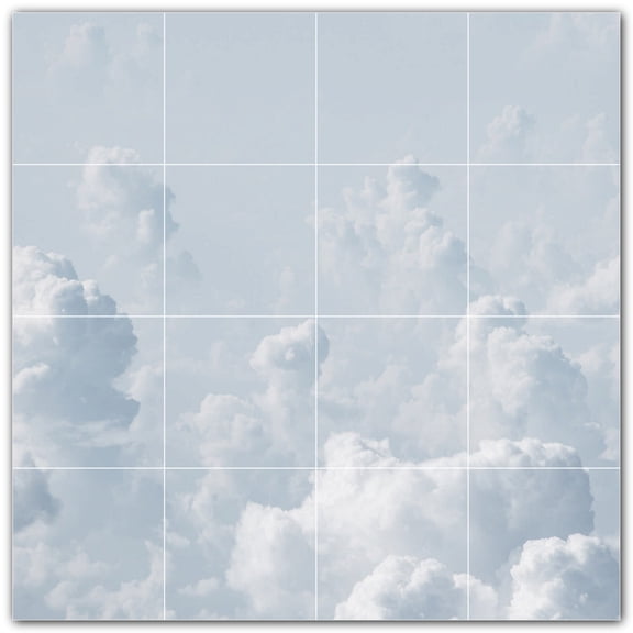 Picture-Tiles.com: Clouds Ceramic Tile Wall Mural WAL500376-44L. 32"W x 32"H using (16) 8" x 8" Ceramic Tiles-Satin Finish