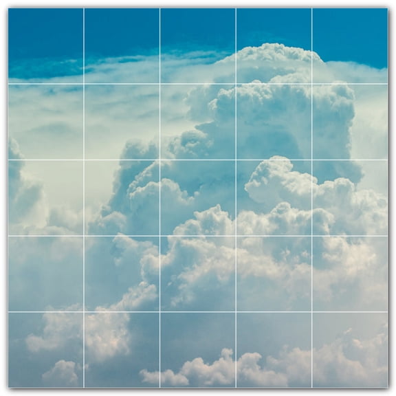 Picture-Tiles.com: Clouds Ceramic Tile Wall Mural WAL500383-55M. 30"W x 30"H using (25) 6" x 6" Ceramic Tiles-Satin Finish