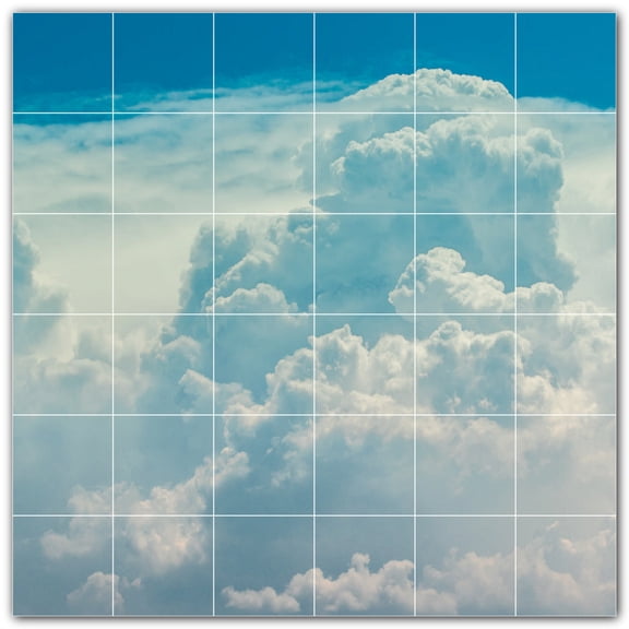 Picture-Tiles.com: Clouds Ceramic Tile Wall Mural WAL500383-66L. 48"W x 48"H using (36) 8" x 8" Ceramic Tiles-Satin Finish