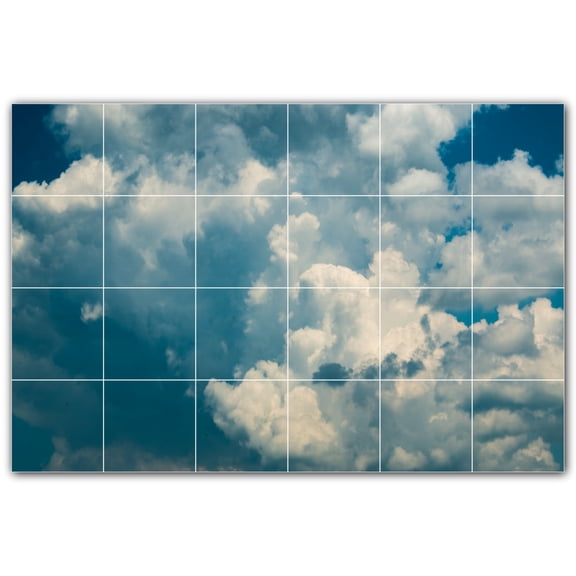 Picture-Tiles.com: Clouds Ceramic Tile Wall Mural WAL500387-64M. 36"W x 24"H using (24) 6" x 6" Ceramic Tiles-Satin Finish