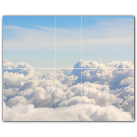 Picture-Tiles.com: Clouds Ceramic Tile Wall Mural WAL500391-54M. 30"W x 24"H using (20) 6" x 6" Ceramic Tiles-Satin Finish