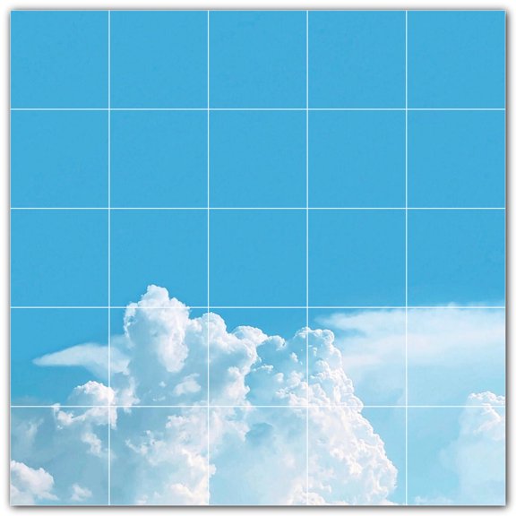 Picture-Tiles.com: Clouds Ceramic Tile Wall Mural WAL500392-55S. 21.25"W x 21.25"H using (25) 4.25" x 4.25" Ceramic Tiles-Satin Finish