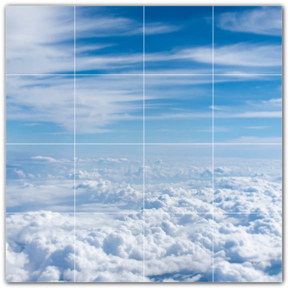 Picture-Tiles.com: Clouds Ceramic Tile Wall Mural WAL500393-44M. 24"W x 24"H using (16) 6" x 6" Ceramic Tiles-Satin Finish