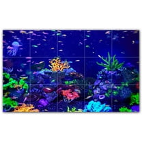 Picture-Tiles.com: Coral Ceramic Tile Wall Mural WAL500398-53S. 21.25"W x 12.75"H using (15) 4.25" x 4.25" Ceramic Tiles-Satin Finish