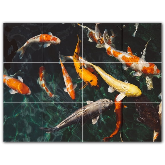 Picture-Tiles.com: Coral Ceramic Tile Wall Mural WAL500407-43S. 17"W x 12.75"H using (12) 4.25" x 4.25" Ceramic Tiles-Satin Finish