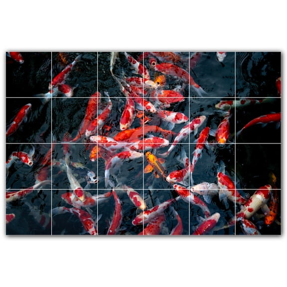 Picture-Tiles.com: Coral Ceramic Tile Wall Mural WAL500422-64S. 25.5"W x 17"H using (24) 4.25" x 4.25" Ceramic Tiles-Satin Finish