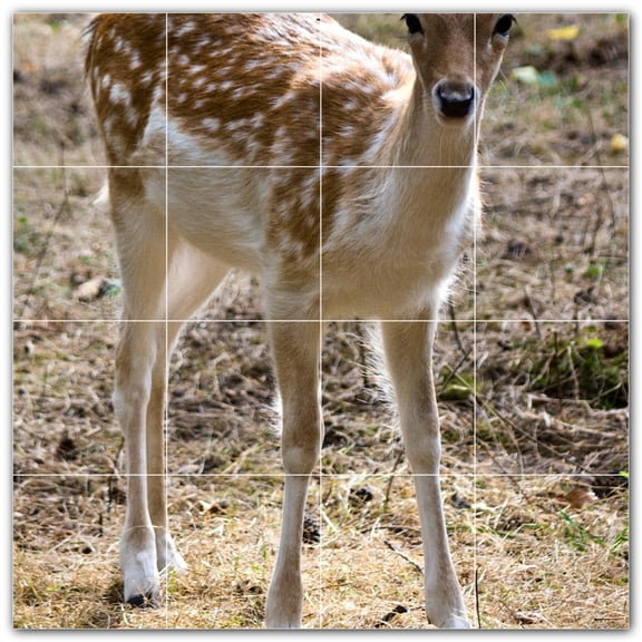 Picture-Tiles.com: Deer Ceramic Tile Wall Mural WAL500462-44XL. 48"W x 48"H using (16) 12" x 12" Ceramic Tiles-Satin Finish