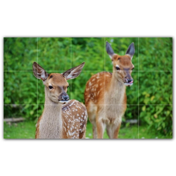 Picture-Tiles.com: Deer Ceramic Tile Wall Mural WAL500464-53XL. 60"W x 36"H using (15) 12" x 12" Ceramic Tiles-Satin Finish