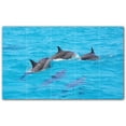 thumbnail image 1 of Picture-Tiles.com: Dolphin Ceramic Tile Wall Mural WAL500500-53XL. 60"W x 36"H using (15) 12" x 12" Ceramic Tiles-Satin Finish, 1 of 3
