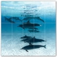 thumbnail image 1 of Picture-Tiles.com: Dolphin Ceramic Tile Wall Mural WAL500524-55S. 21.25"W x 21.25"H using (25) 4.25" x 4.25" Ceramic Tiles-Satin Finish, 1 of 3