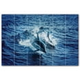 thumbnail image 1 of Picture-Tiles.com: Dolphin Ceramic Tile Wall Mural WAL500528-64L. 48"W x 32"H using (24) 8" x 8" Ceramic Tiles-Satin Finish, 1 of 3