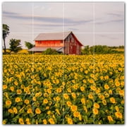 Picture-Tiles.com Farm Ceramic Tile Wall Mural WAL500574-44S. 17W x 17H using 16 4.25 x 4.25 Ceramic Tiles-Satin Finish