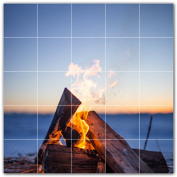 Picture-Tiles.com: Fire Ceramic Tile Wall Mural WAL500599-55XL. 60"W x 60"H using (25) 12" x 12" Ceramic Tiles-Satin Finish