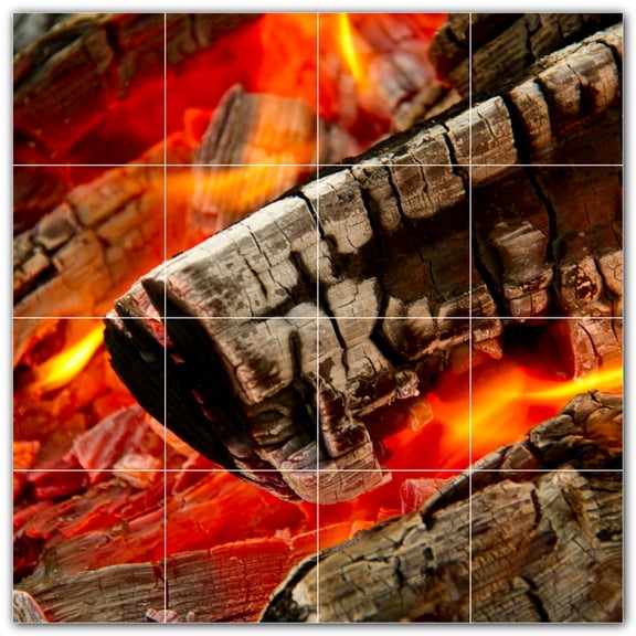 Picture-Tiles.com: Fire Ceramic Tile Wall Mural WAL500601-44XL. 48"W x 48"H using (16) 12" x 12" Ceramic Tiles-Satin Finish