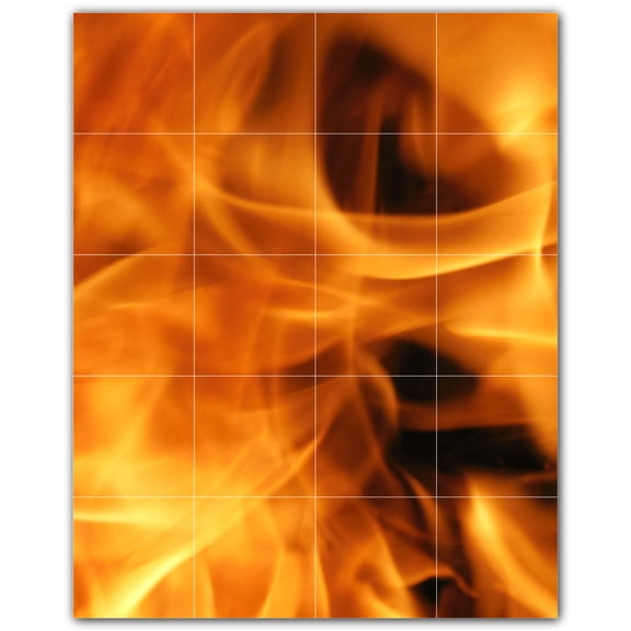 Picture-Tiles.com: Fire Ceramic Tile Wall Mural WAL500606-45M. 24"W x 30"H using (20) 6" x 6" Ceramic Tiles-Satin Finish