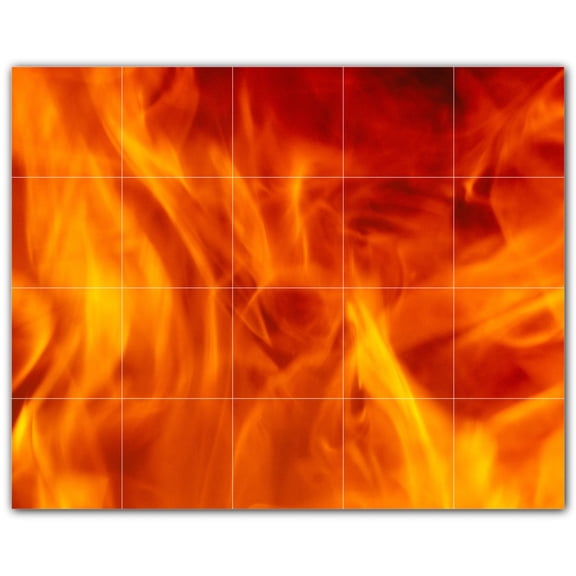 Picture-Tiles.com: Fire Ceramic Tile Wall Mural WAL500608-54M. 30"W x 24"H using (20) 6" x 6" Ceramic Tiles-Satin Finish