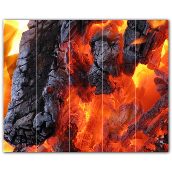 Picture-Tiles.com: Fire Ceramic Tile Wall Mural WAL500610-54S. 21.25"W x 17"H using (20) 4.25" x 4.25" Ceramic Tiles-Satin Finish