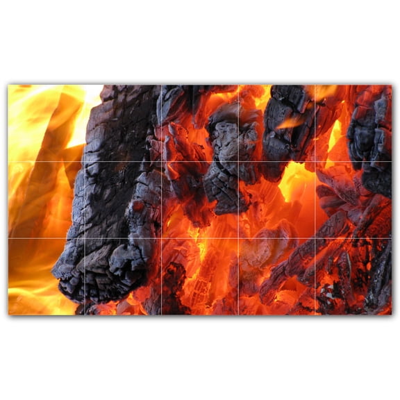 Picture-Tiles.com: Fire Ceramic Tile Wall Mural WAL500611-53XL. 60"W x 36"H using (15) 12" x 12" Ceramic Tiles-Satin Finish