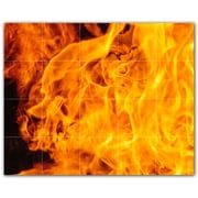 Picture-Tiles.com Fire Ceramic Tile Wall Mural WAL500611-54S. 21.25"W x 17"H using 20 4.25" x 4.25" Ceramic Tiles-Satin Finish
