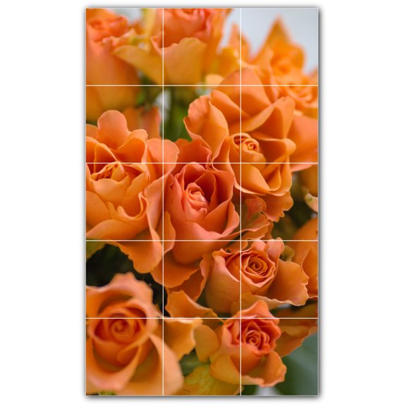 Picture-Tiles.com: Flowers Ceramic Tile Wall Mural WAL500620-35L. 24"W x 40"H using (15) 8" x 8" Ceramic Tiles-Satin Finish
