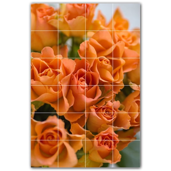 Picture-Tiles.com: Flowers Ceramic Tile Wall Mural WAL500620-46M. 24"W x 36"H using (24) 6" x 6" Ceramic Tiles-Satin Finish