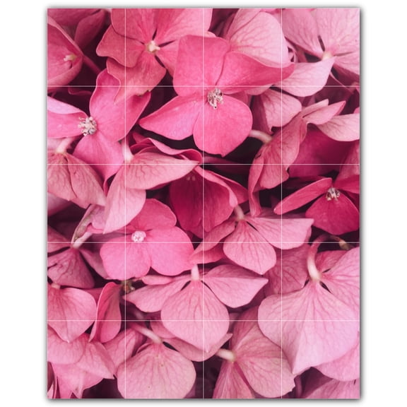 Picture-Tiles.com: Flowers Ceramic Tile Wall Mural WAL500641-45L. 32"W x 40"H using (20) 8" x 8" Ceramic Tiles-Satin Finish