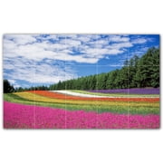 Picture-Tiles.com Flowers Ceramic Tile Wall Mural WAL500649-53S. 21.25W x 12.75H using 15 4.25 x 4.25 Ceramic Tiles-Satin Finish