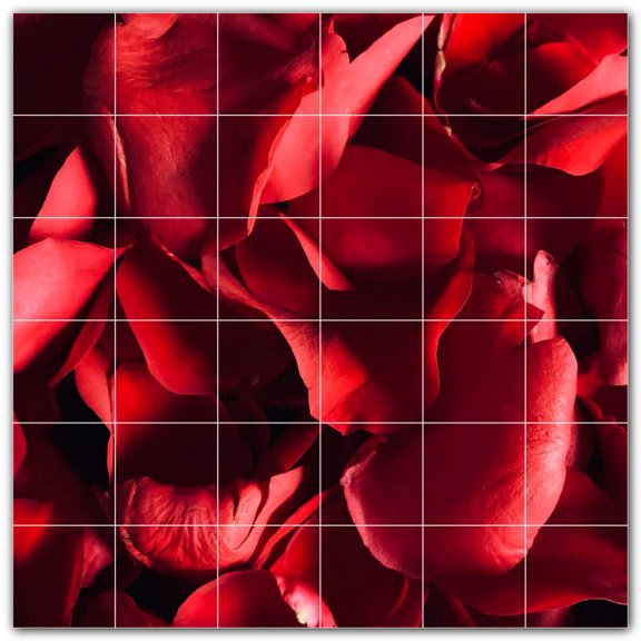 Picture-Tiles.com: Flowers Ceramic Tile Wall Mural WAL500659-66M. 36"W x 36"H using (36) 6" x 6" Ceramic Tiles-Satin Finish