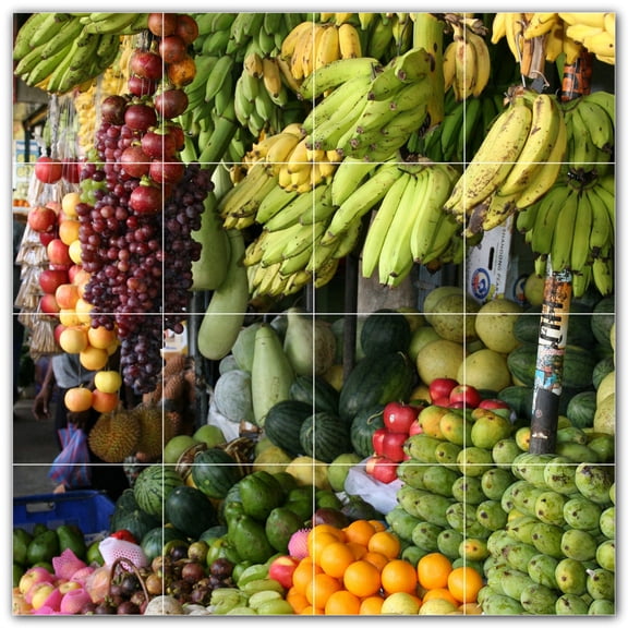 Picture-Tiles.com: Fruit Ceramic Tile Wall Mural WAL500686-44XL. 48"W x 48"H using (16) 12" x 12" Ceramic Tiles-Satin Finish