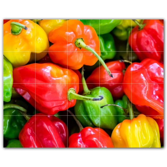 Picture-Tiles.com: Fruit Ceramic Tile Wall Mural WAL500686-54L. 40"W x 32"H using (20) 8" x 8" Ceramic Tiles-Satin Finish
