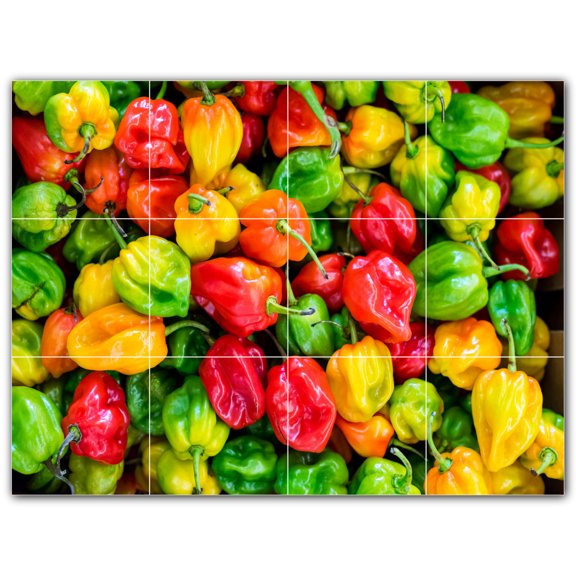 Picture-Tiles.com: Fruit Ceramic Tile Wall Mural WAL500687-43S. 17"W x 12.75"H using (12) 4.25" x 4.25" Ceramic Tiles-Satin Finish