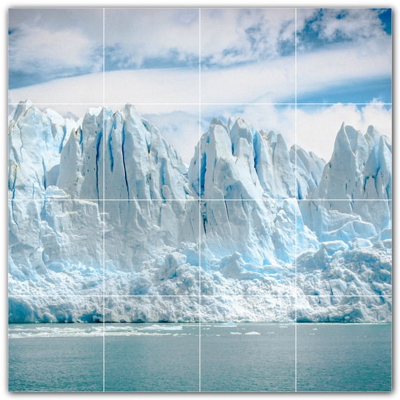 Picture-Tiles.com: Glacier Ceramic Tile Wall Mural WAL500721-44M. 24"W x 24"H using (16) 6" x 6" Ceramic Tiles-Satin Finish